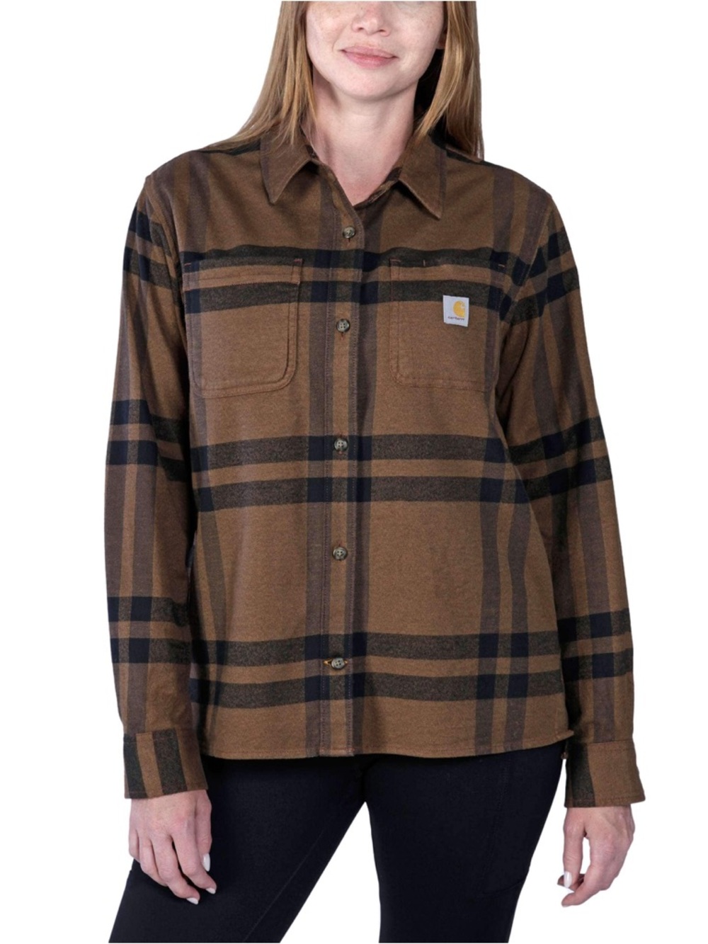 Carhartt RUGGED FLEX™ LOOSE FIT MIDWEIGHT FLANNEL LONG-SLEEVE PLAID SHIRT